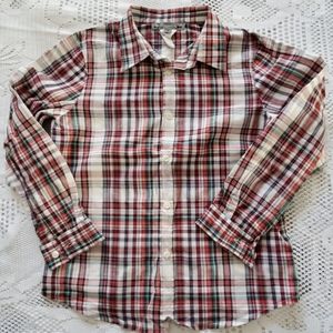 Bonpoint 🍒 plaid button down, size 6 boys